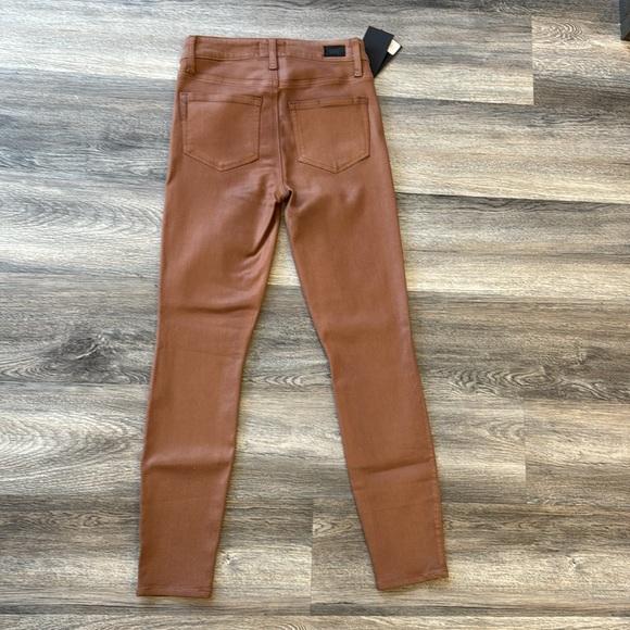 Paige Hoxton Ankle Cognac Coated Denim Jeans size 25 NWT - Picture 3 of 4
